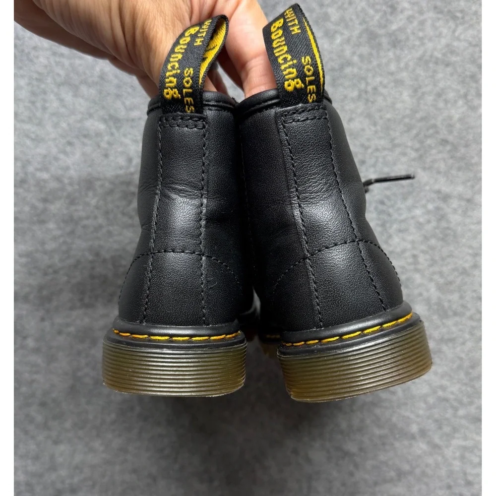Dr. Martens 1460 T Toddler Black Leather Lace Up Side Zip Boots Size 8 US 7 UK